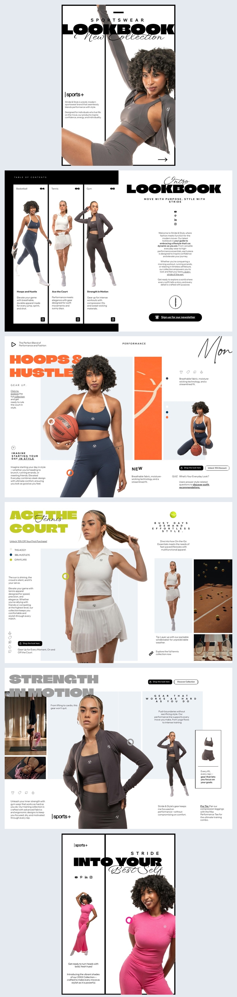 Ejemplo De Diseño De Lookbook De Ropa Deportiva Personalizable