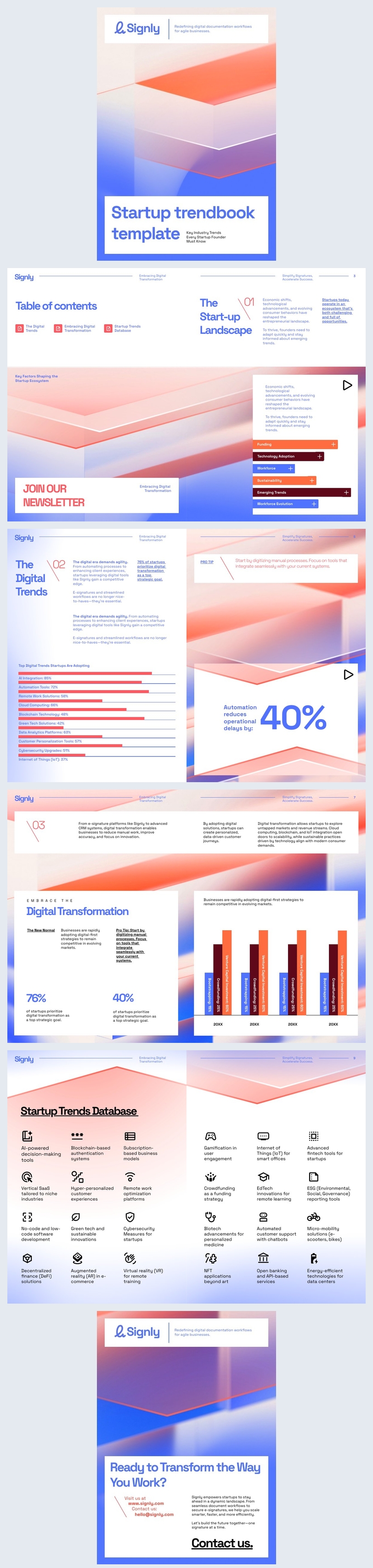 Esempio Di Modello Di Libro Delle Tendenze Per Startup Professionale