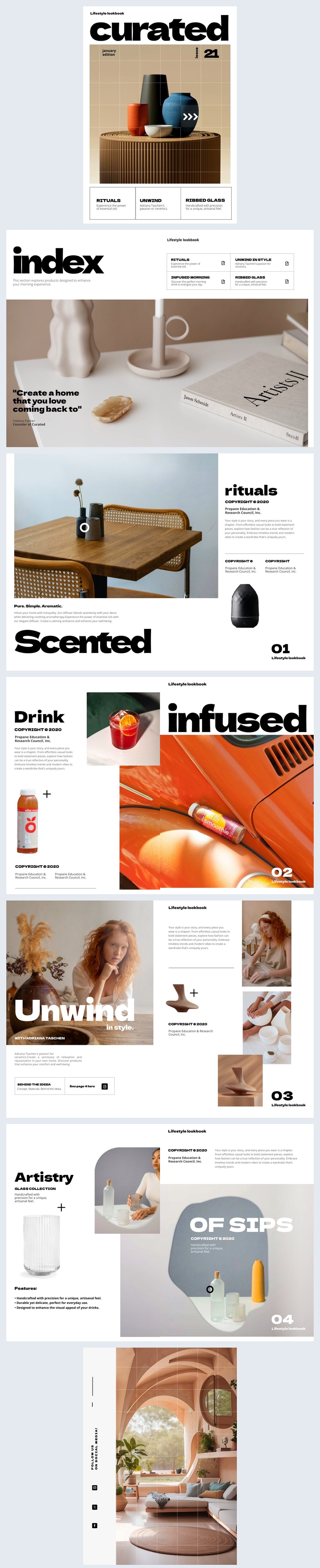 Diseño de plantilla de lookbook de estilo de vida