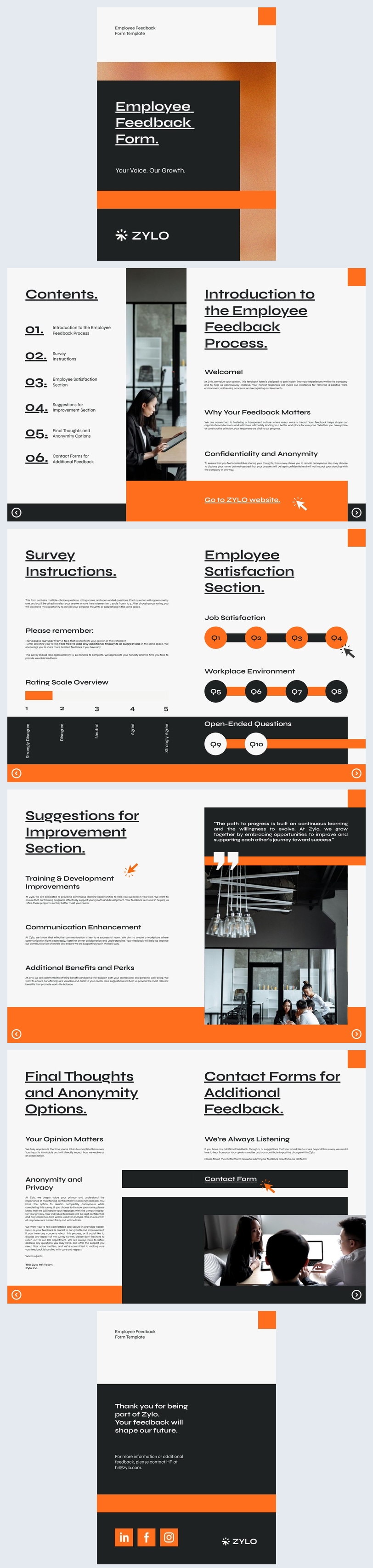 Esempio di design del modello di modulo di feedback dei dipendenti