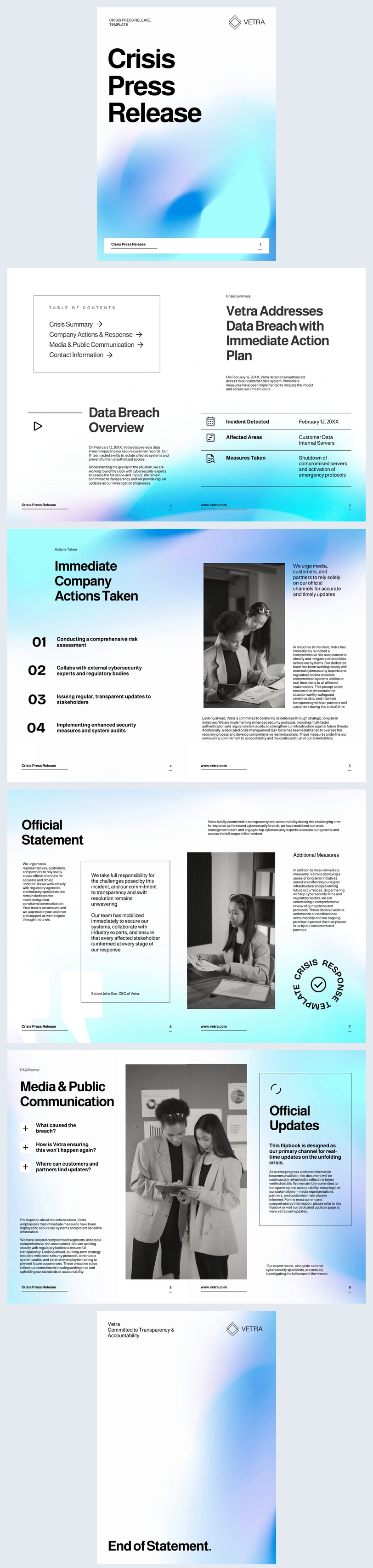 Idea di design per un modello di comunicato stampa di crisi