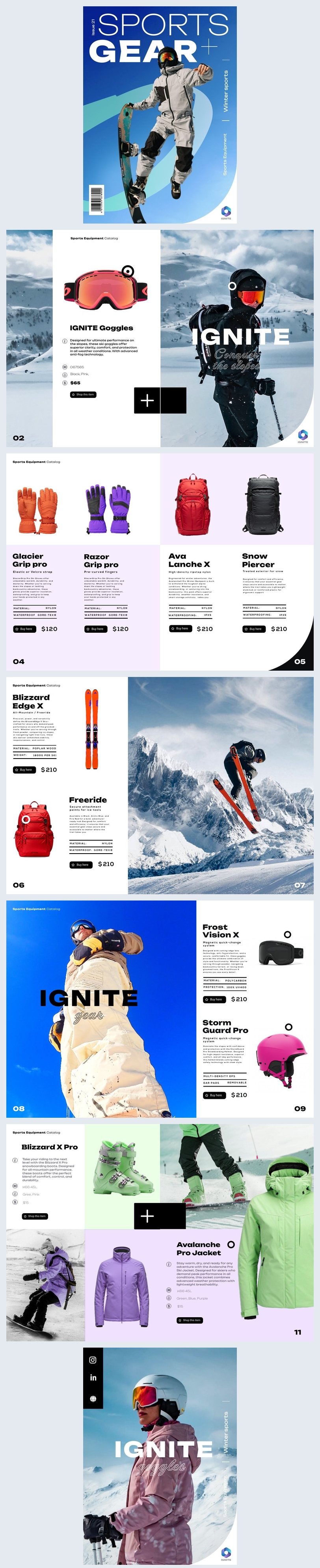 Idee voor sportcatalogusontwerp