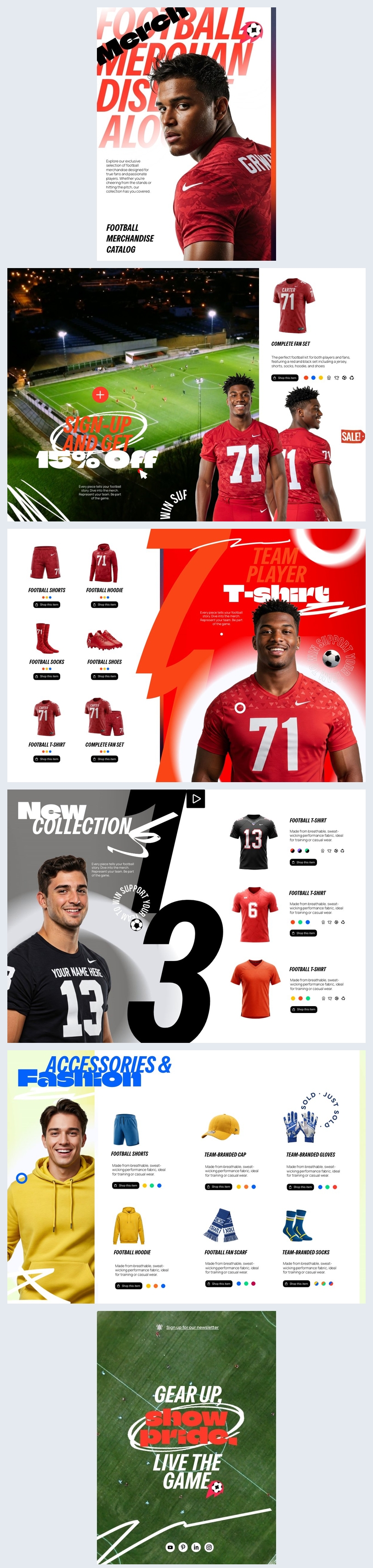 Designidee für einen Fußballartikel-Katalog