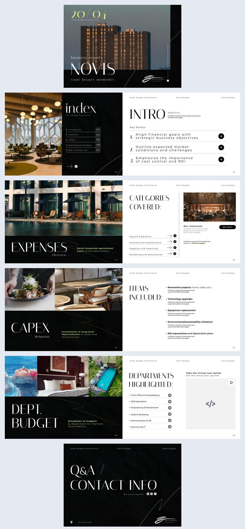 Hotel Budget Presentation Design