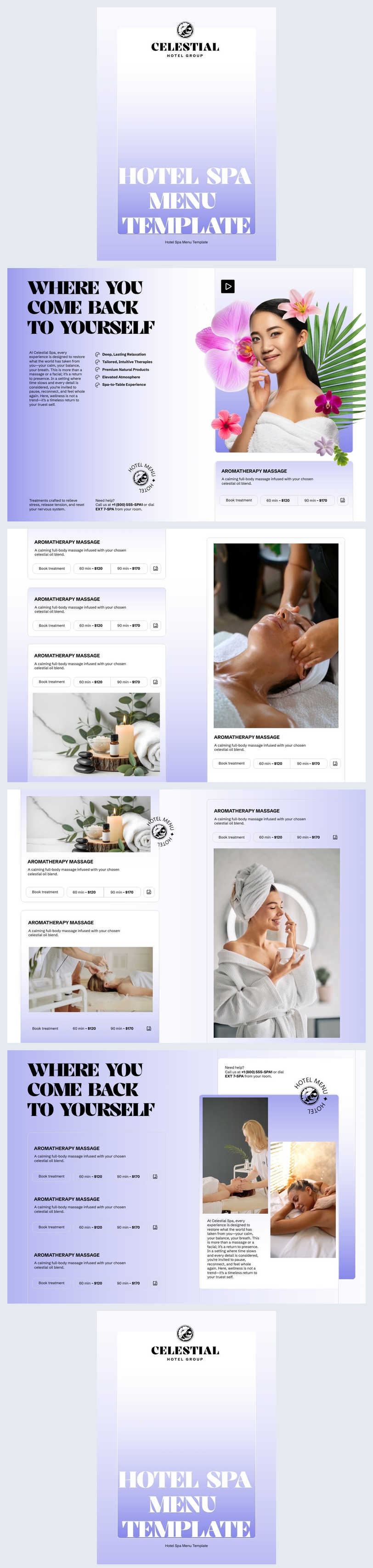 Hotel Spa Menu Template Idea