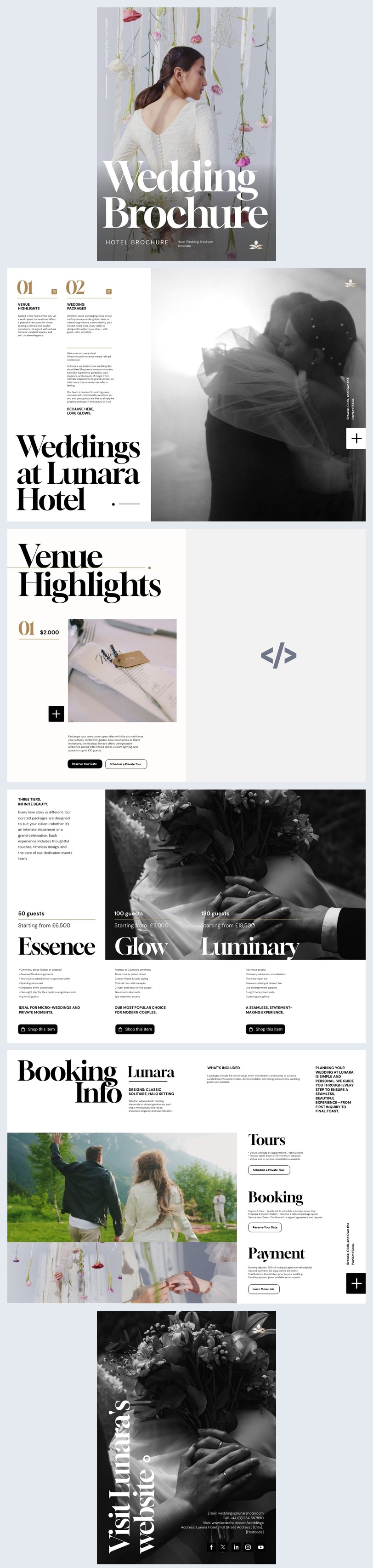 Design-Vorlage für Hotelhochzeitsbroschüren