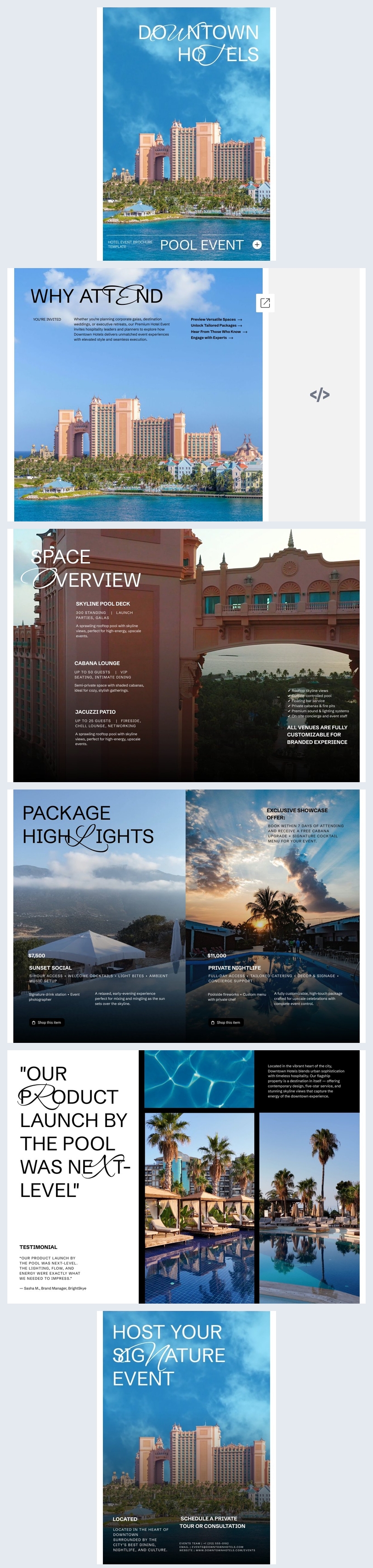 Design-Vorlage für Hotel-Eventbroschüren