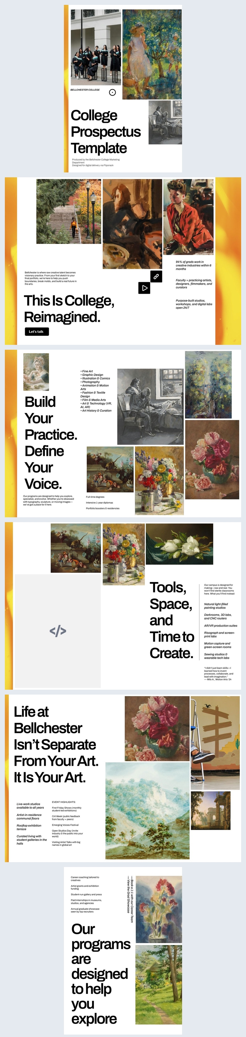 Idee für einen digitalen Hochschulprospekt