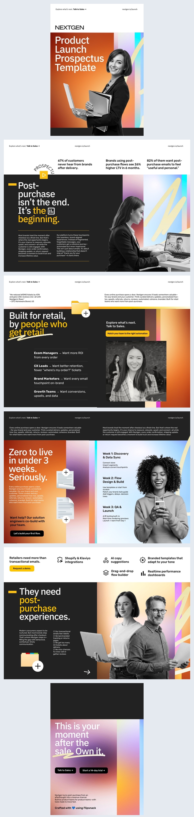 Gestaltung eines Produkteinführungsprospekts