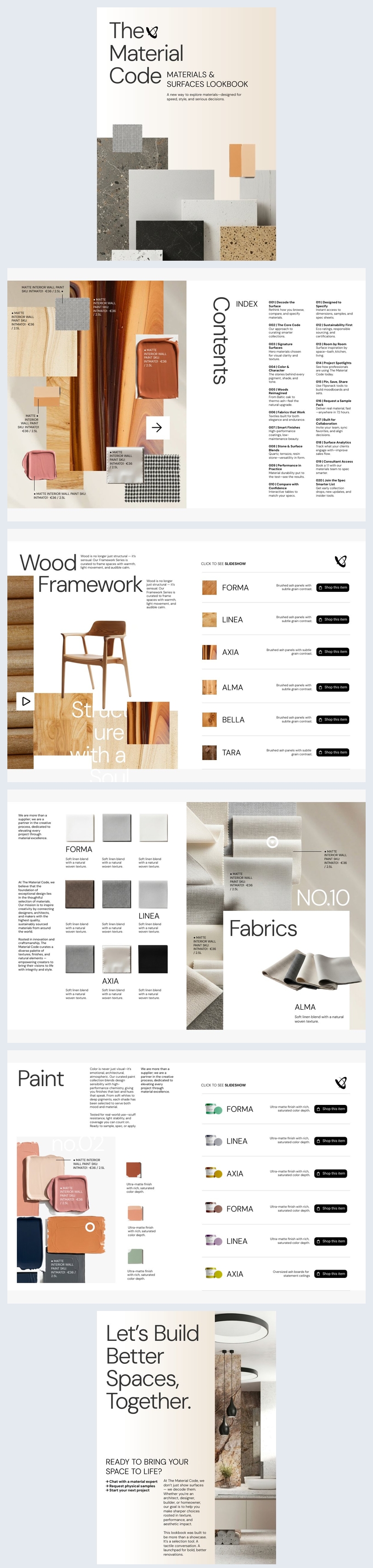 Lookbook-idee voor materialen en oppervlakken