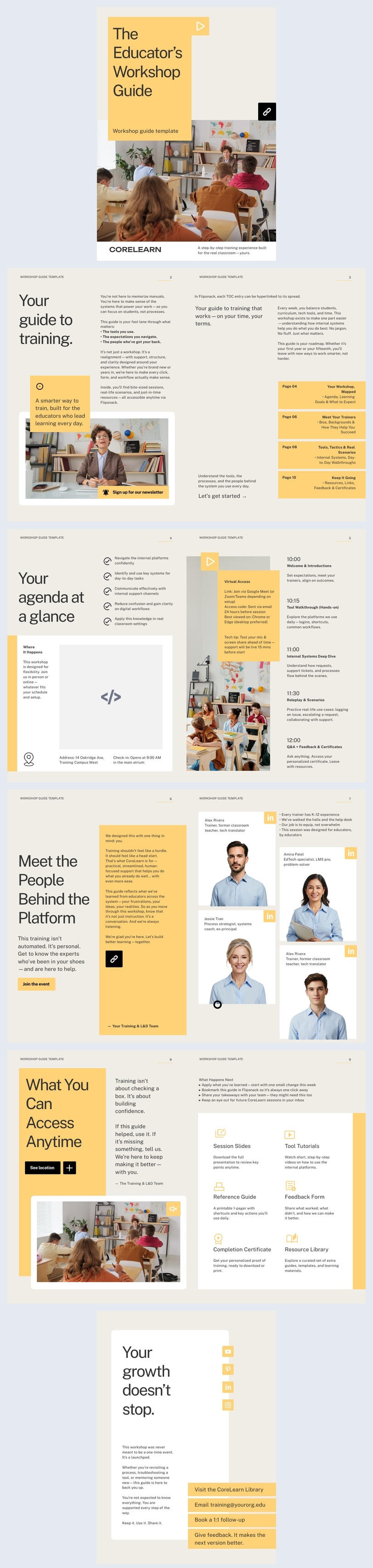 Progettazione della guida al workshop digitale