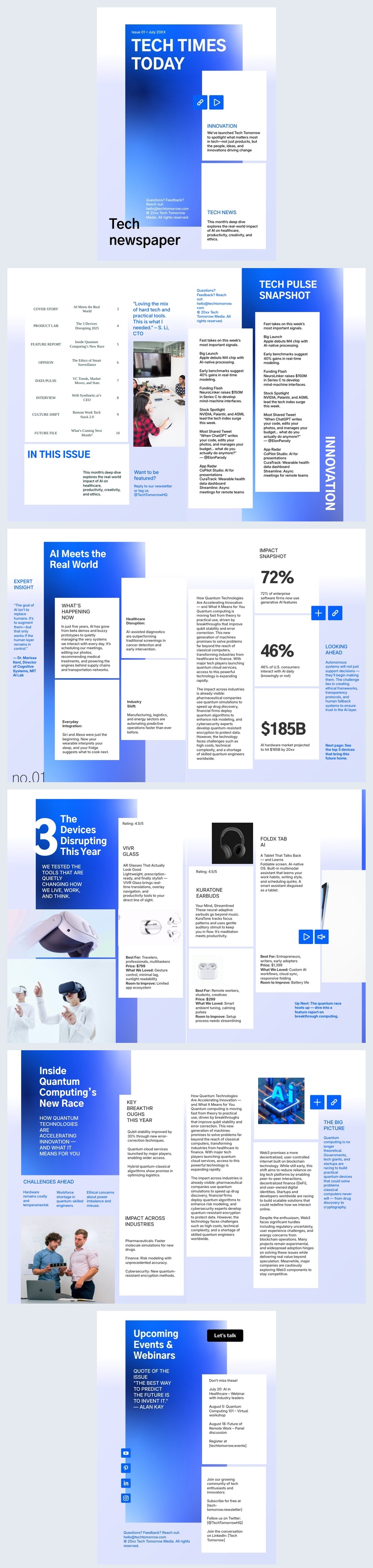Tech Reporter Layout Free: Editable Tech Newspaper Template - Flipsnack