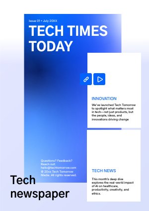 Ideia de modelo de jornal de tecnologia