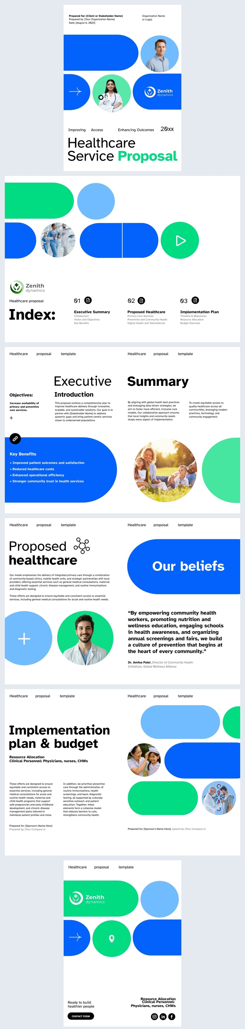 Idee voor een sjabloon voor een gezondheidszorgvoorstel