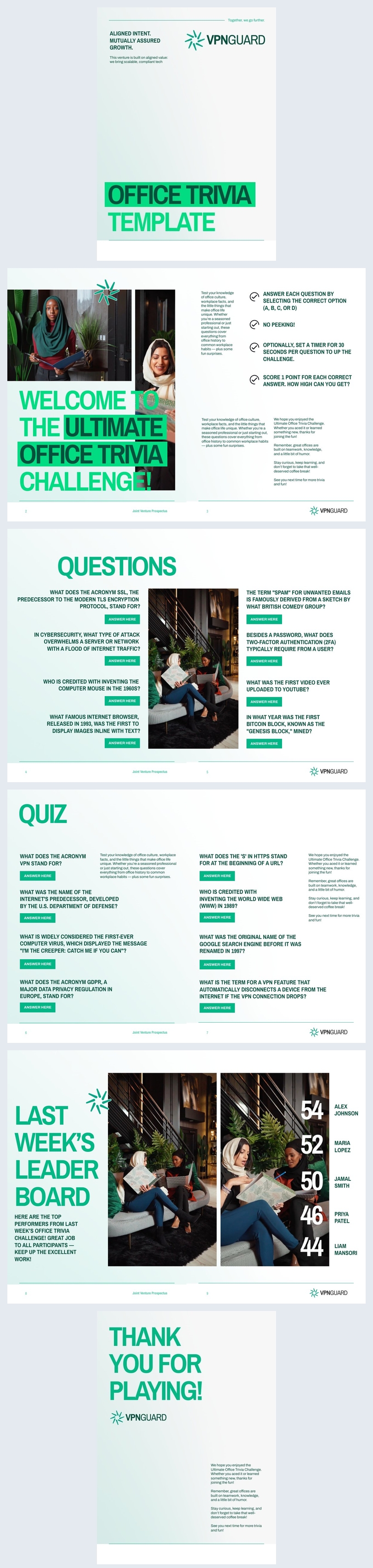 Modello di progettazione di quiz per ufficio