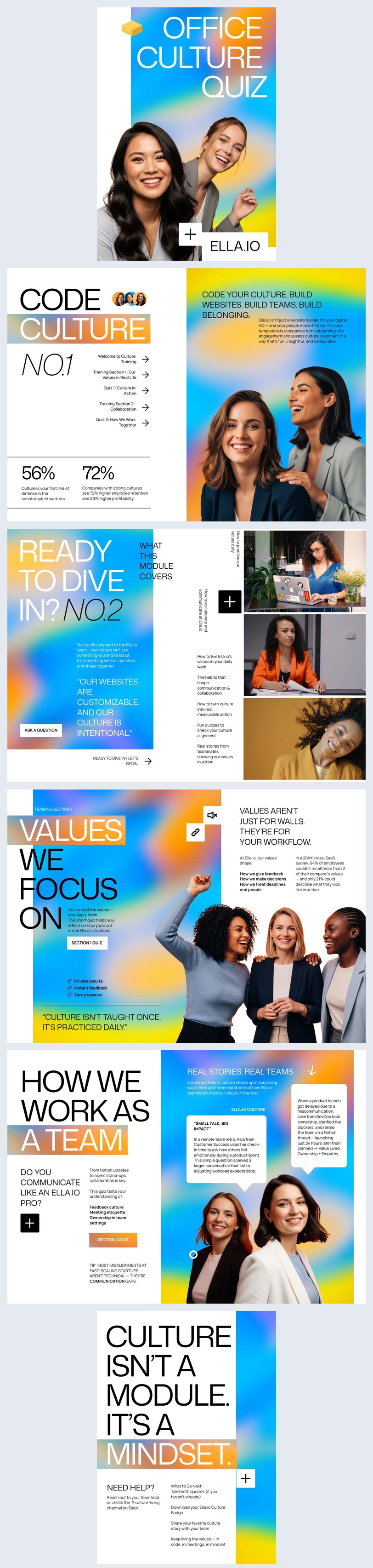 Idee voor een quiz-sjabloon voor kantoorcultuur