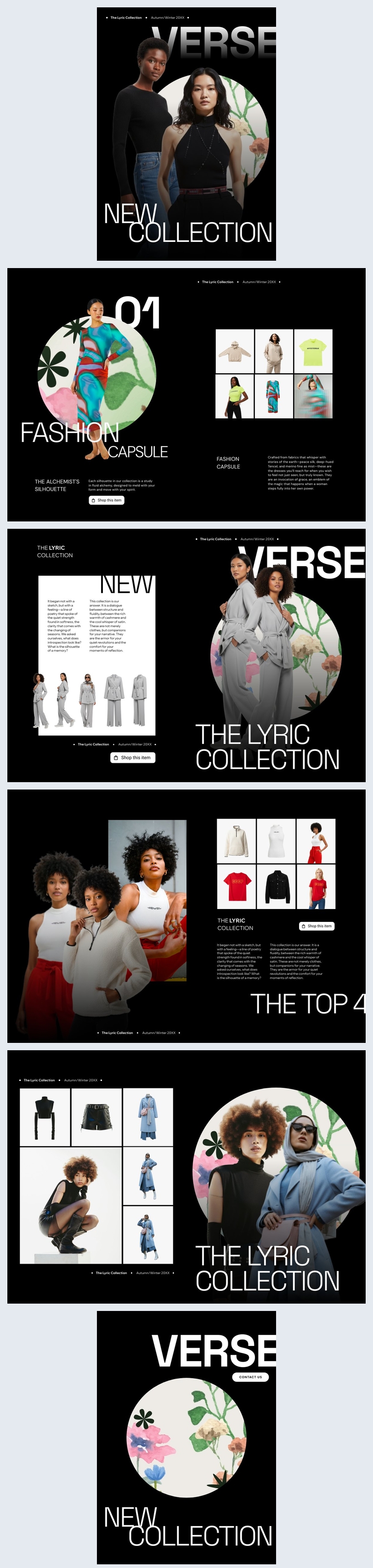 Progettazione di cataloghi di prodotti di moda