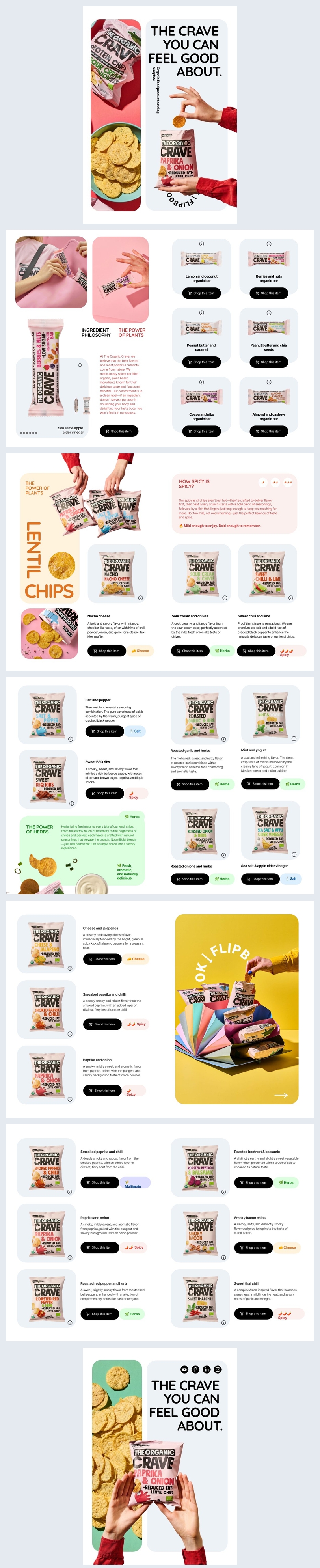 Ideia de modelo de catálogo de produtos alimentícios orgânicos