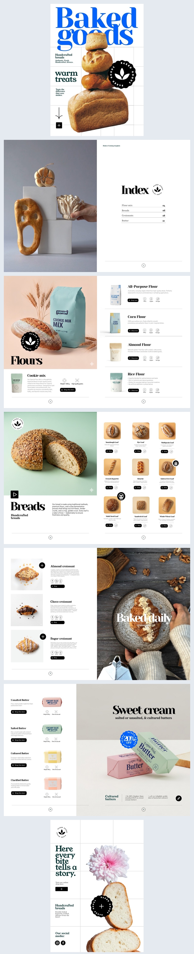 Ideia de modelo de catálogo de produtos de pastelaria