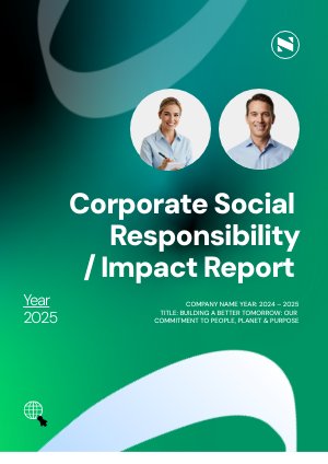 Modello di idea per opuscolo di report CSR e impatto