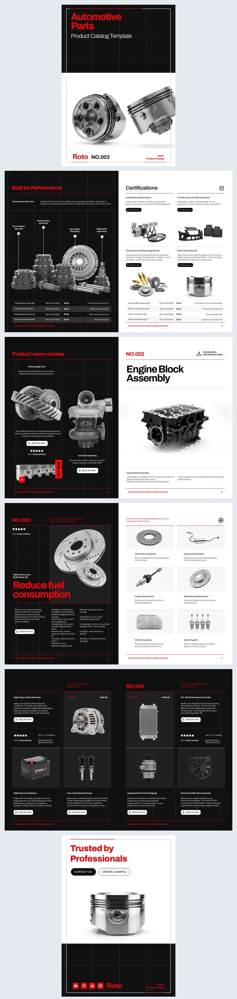 Design de catálogo de peças automotivas