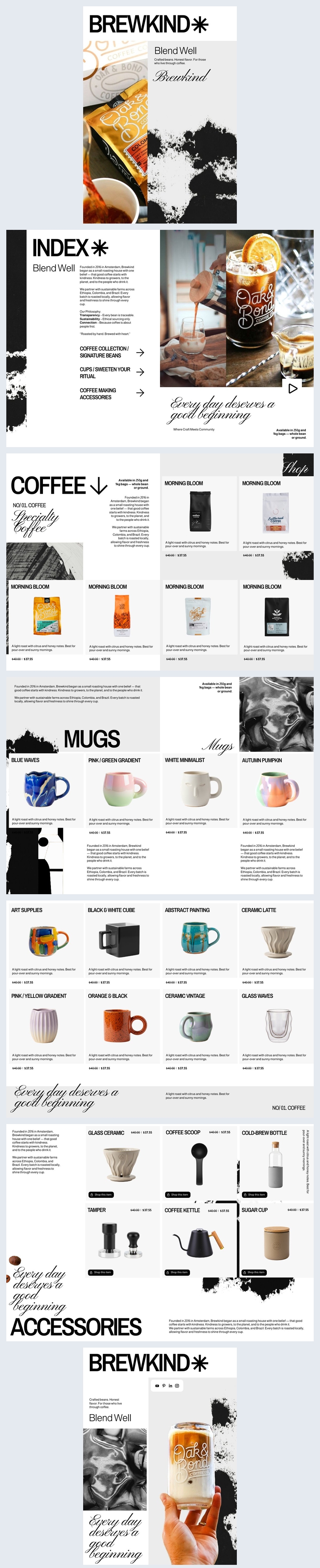 Design de catálogo de produtos de café