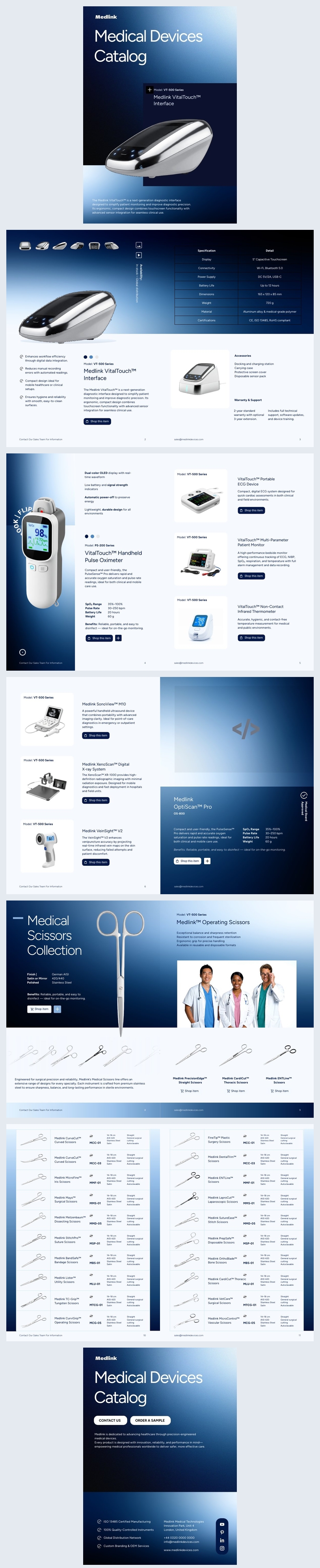 Design de catálogo de produtos médicos