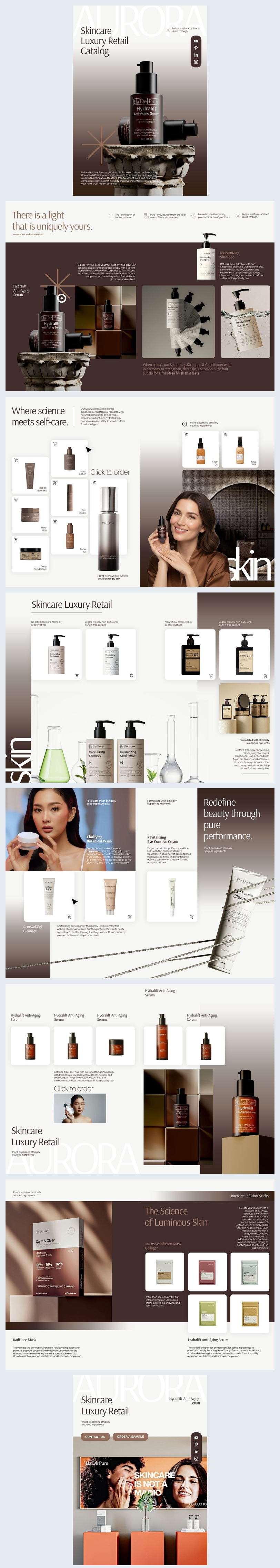 Progettazione di cataloghi di lusso per la cura della pelle