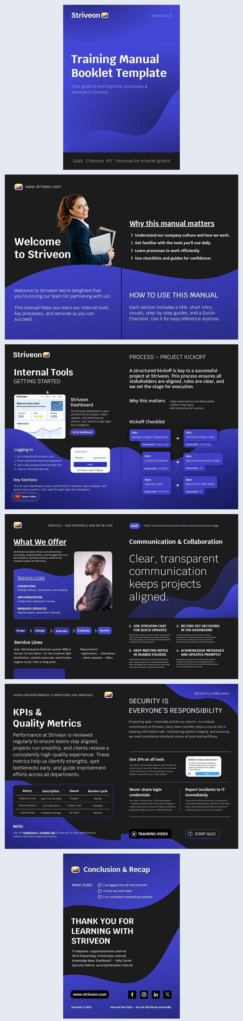 Idea modello opuscolo manuale di formazione