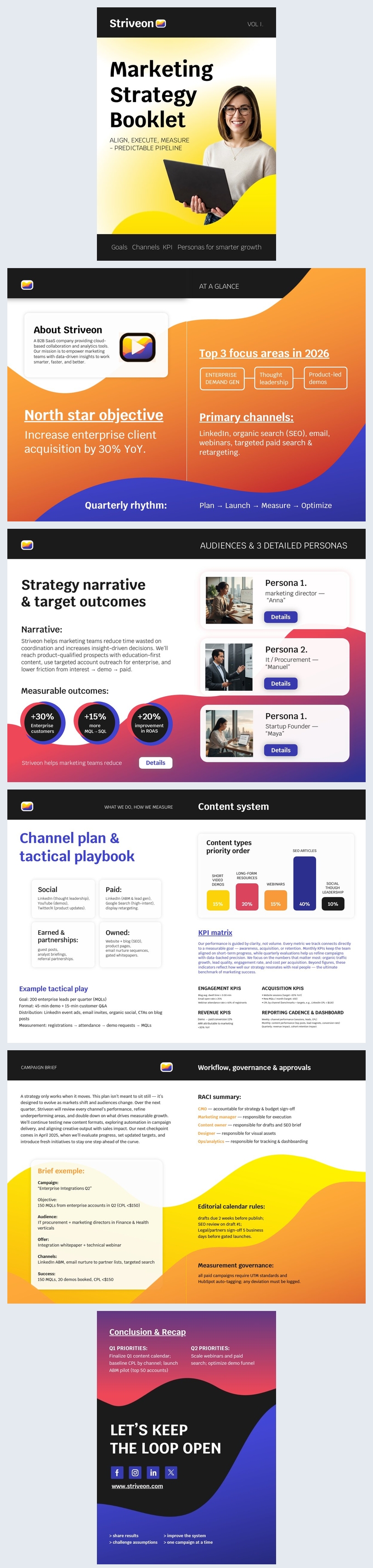 Marketing Strategy Booklet Template Idea