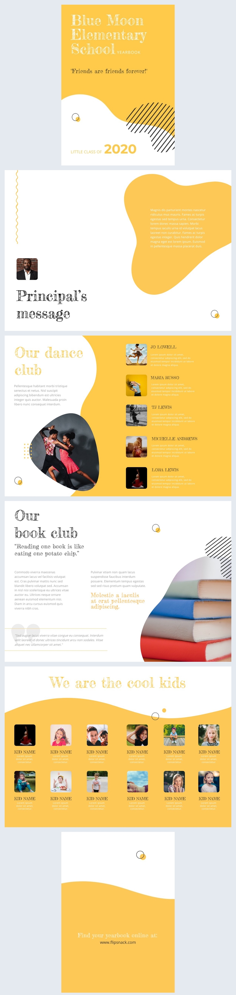 Elementary School Yearbook Example