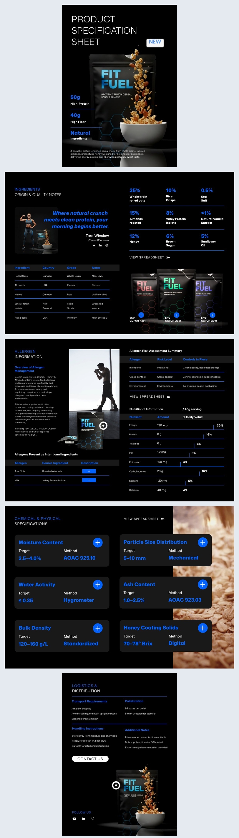 Food Product Spec Sheet Template Idea
