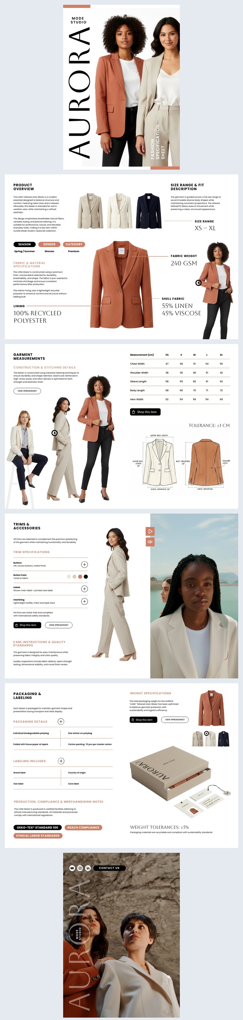 Fashion Spec Sheet Template Idea
