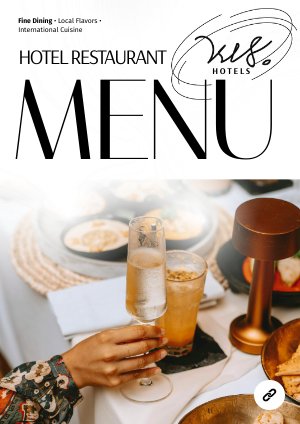 Idea de menú de restaurante de hotel