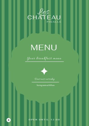 Idea de diseño de menú digital de desayuno