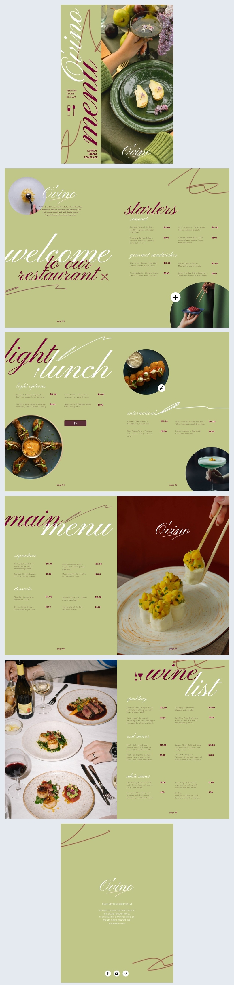 Idea de diseño de menú de almuerzo