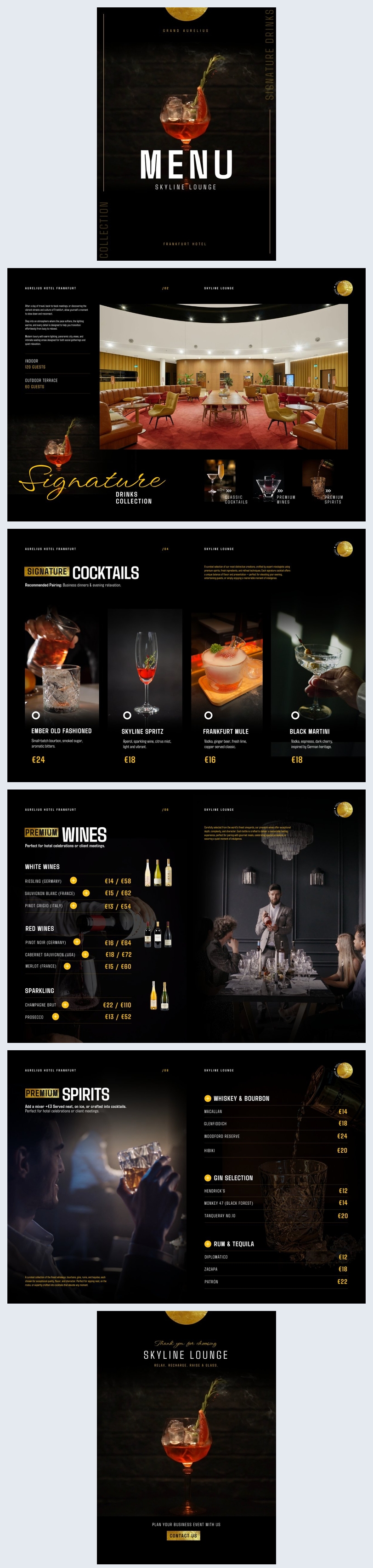 Idea de plantilla de menú de bar