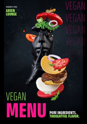 Idea de plantilla de menú vegano