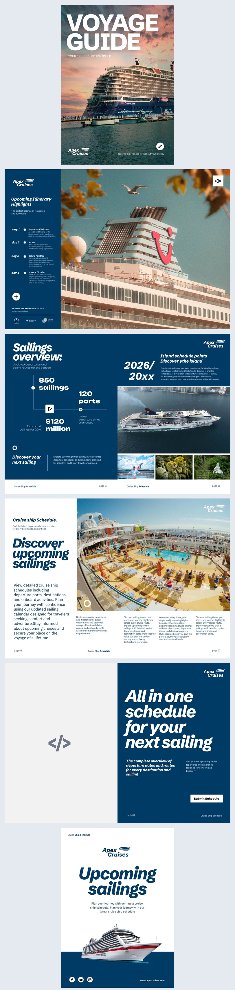 Idée de modèle d'horaire de bateau de croisière