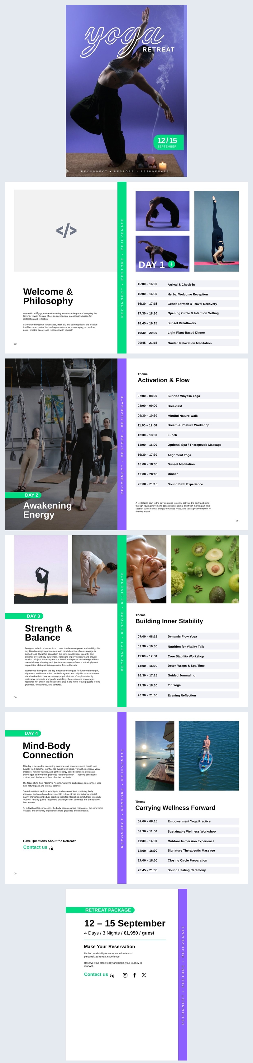 Yoga Retreat Digital Itinerary