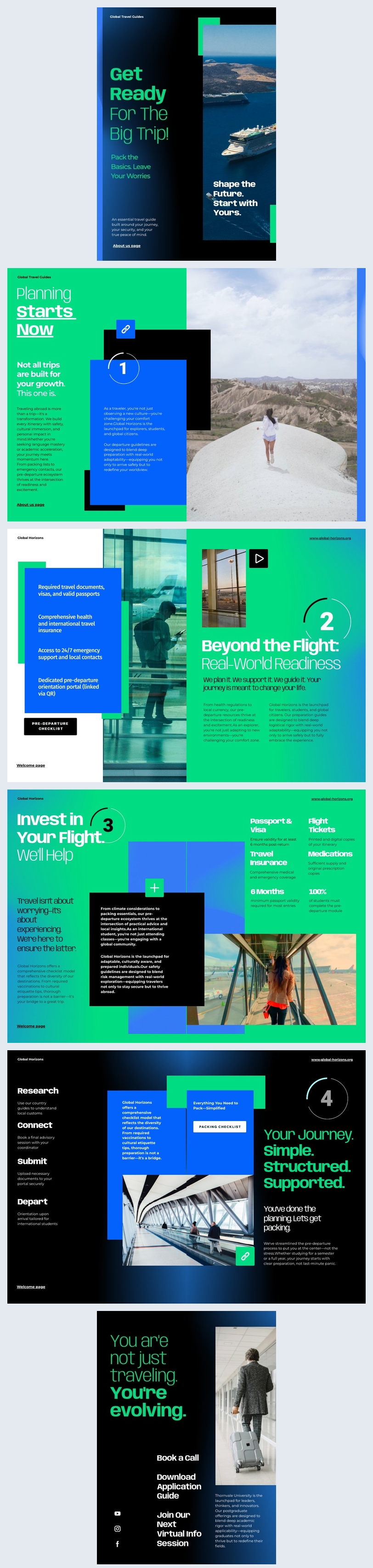 Progettazione della brochure prima della partenza