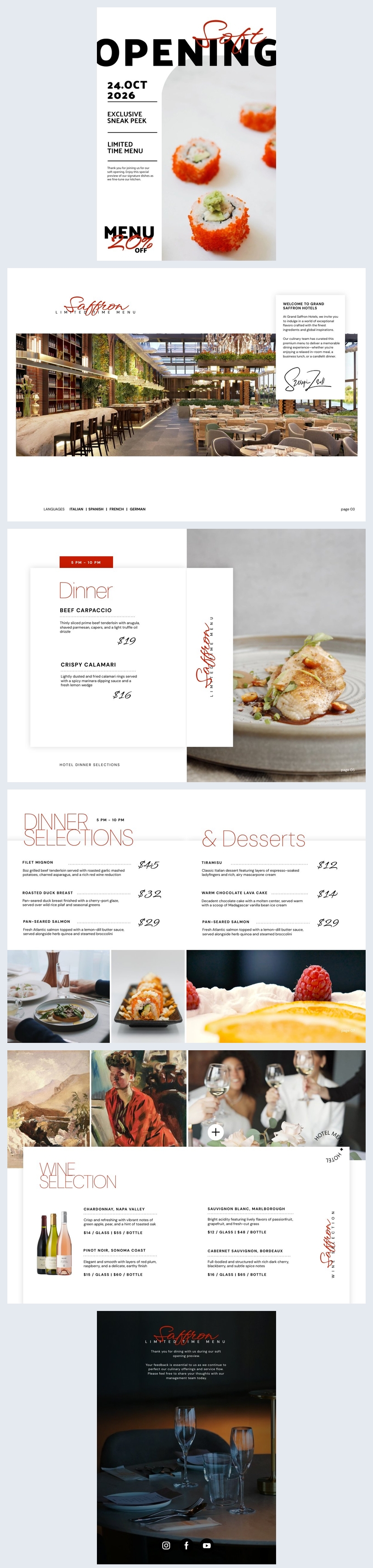 Report Menu Example Design Free: Interactive Soft Opening Menu Template - Flipsnack
