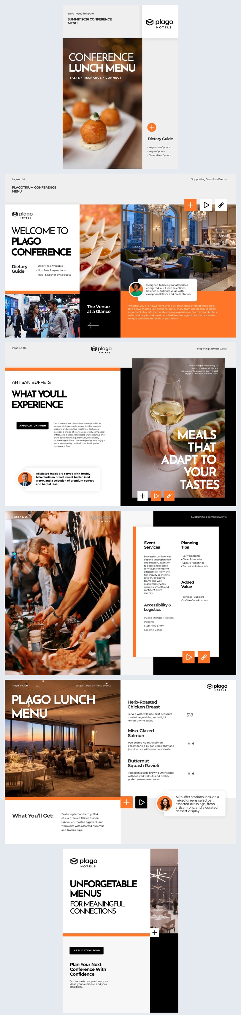 Lunch Conference Menu Free: Interactive Conference Lunch Menu Template - Flipsnack