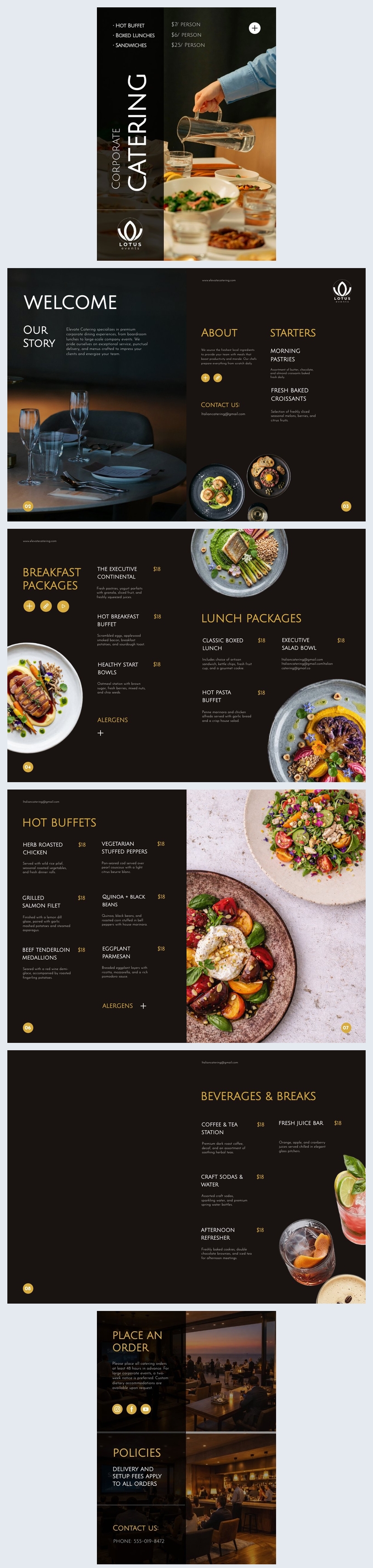 Corporate Catering Menu Template Idea