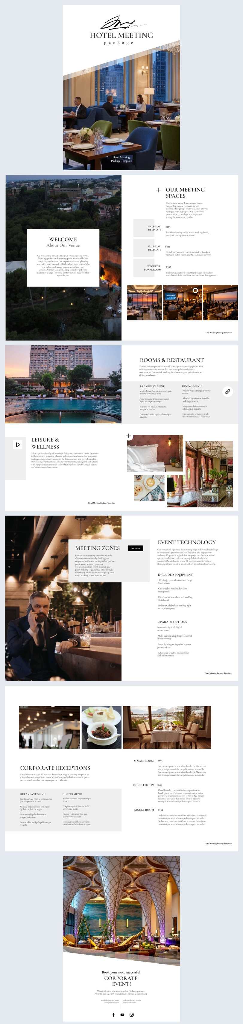 Idea per un modello di pacchetto per riunioni in hotel