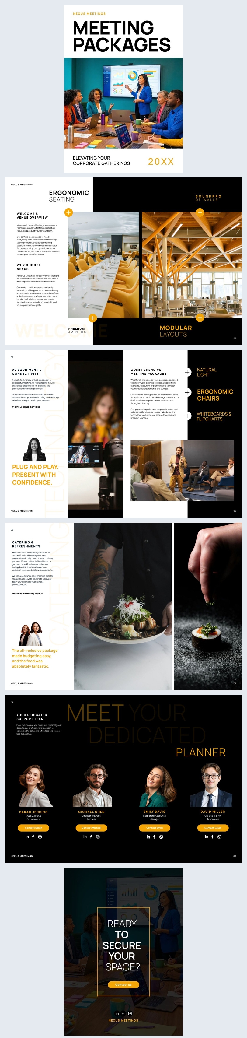 Ideia de modelo de pacote para sala de reuniões