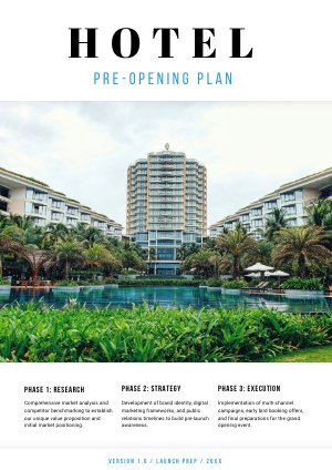 Hotel Pre-Opening Marketing Plan Template Idea
