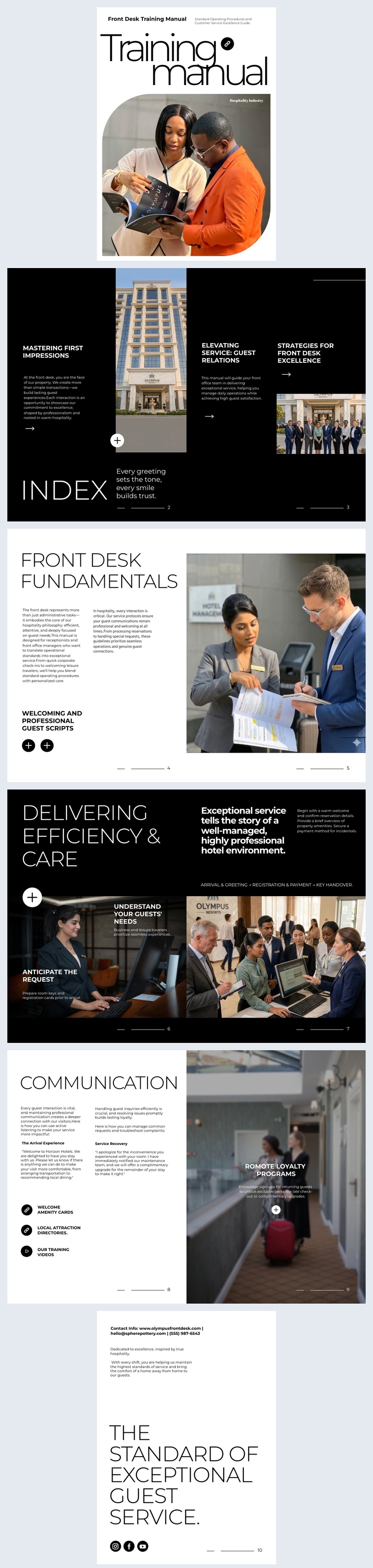 Front Desk Training Manual Template idea