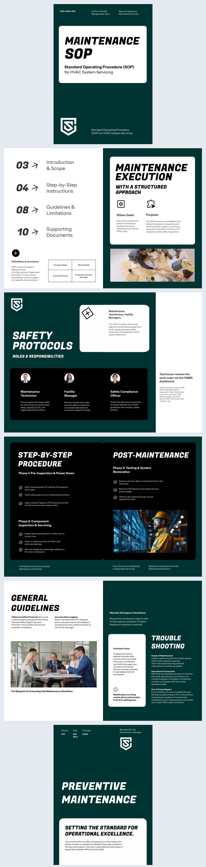 Maintenance SOP Template Idea