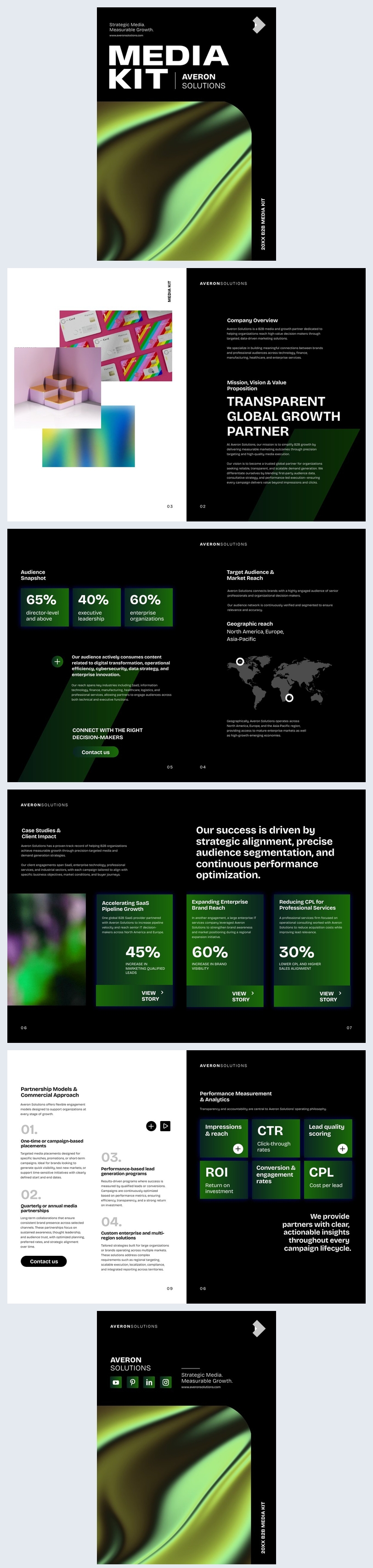 Idea di design per un modello di media kit